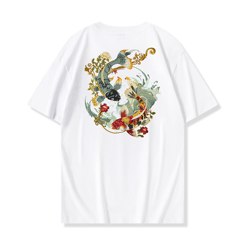 Embroidered Cotton Short-Sleeve T-Shirt for Men