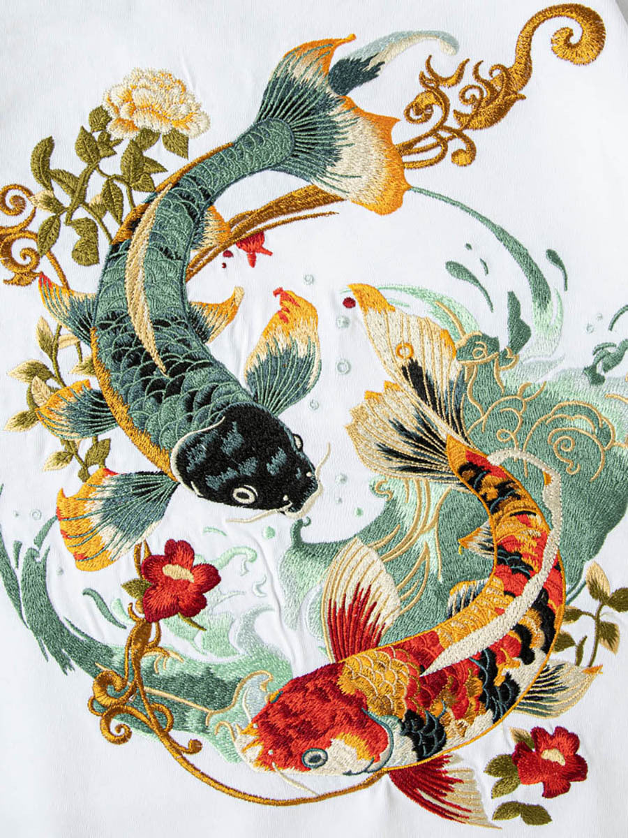 Embroidered Cotton Short-Sleeve T-Shirt for Men